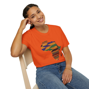 African Pride Unisex Softstyle T-Shirt, Artistic Africa Map Tee